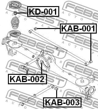 Mounting, control/trailing arm KAB-003 - image 2