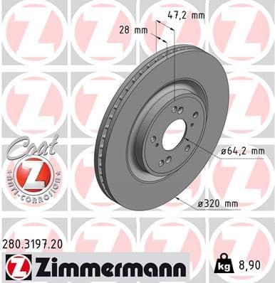 Brake Disc COAT Z 280.3197.20