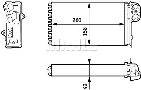 Heat Exchanger, interior heating BEHR AH 162 000S