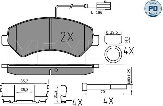 Brake Pad Set, disc brake MEYLE-PD: Advanced performance and design. 025 244 6619-2/PD