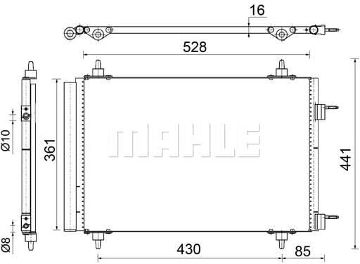 Condenser, air conditioning BEHR AC 554 000S