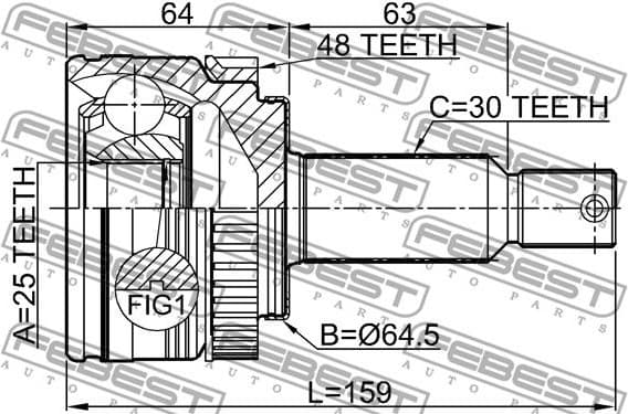 Joint Kit, drive shaft 1210-IX35MTA48 - image 2