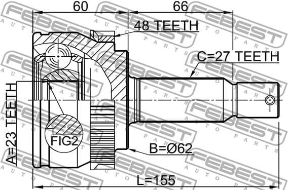 Joint Kit, drive shaft 1210-TUC20A48 - image 2