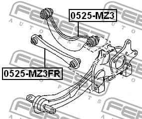 Control/Trailing Arm, wheel suspension 0525-MZ3FR - image 2