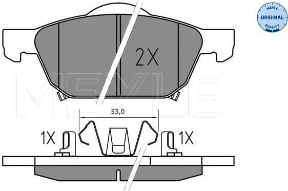 Brake Pad Set, disc brake MEYLE-ORIGINAL: True to OE. 025 258 0417