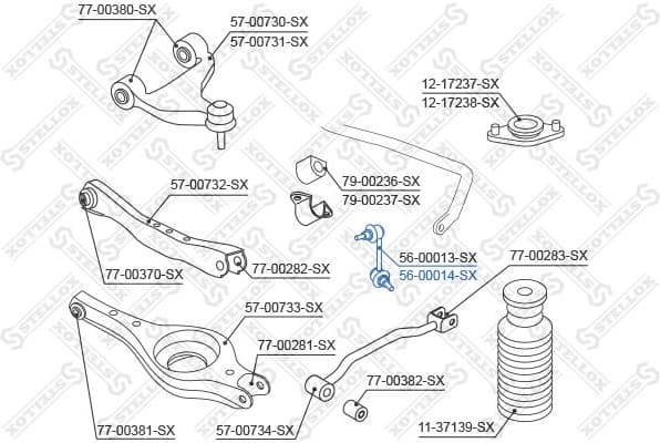 Link/Coupling Rod, stabiliser bar 56-00014-SX - image 2