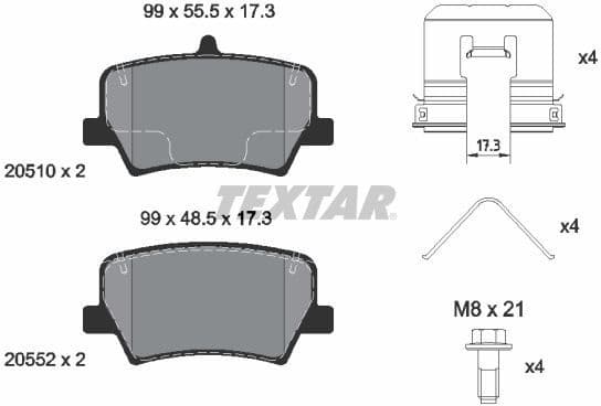 Brake Pad Set, disc brake Q+ 2051001
