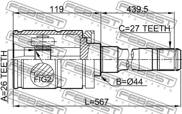 Joint Kit, drive shaft 1911-E53RH - image 2