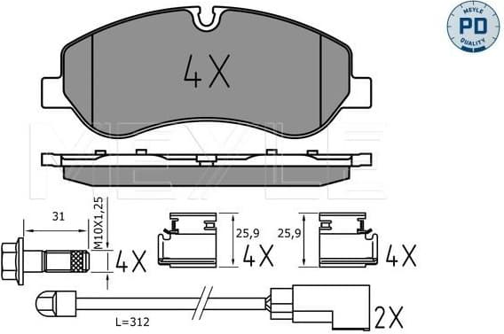 Brake Pad Set, disc brake MEYLE-PD: Advanced performance and design. 025 256 0217/PD