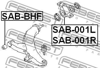 Mounting, control/trailing arm SAB-001L - image 2