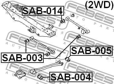 Mounting, control/trailing arm SAB-005 - image 2