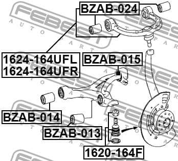 Mounting, control/trailing arm BZAB-015 - image 2