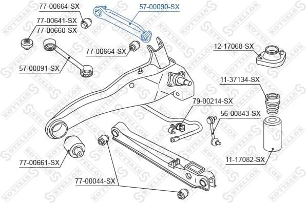 Control/Trailing Arm, wheel suspension 57-00090-SX