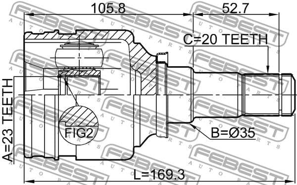 Joint Kit, drive shaft 0111-NHW20RH - image 2