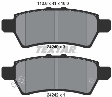 Brake Pad Set, disc brake 2424001