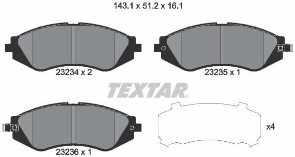 Brake Pad Set, disc brake 2323401