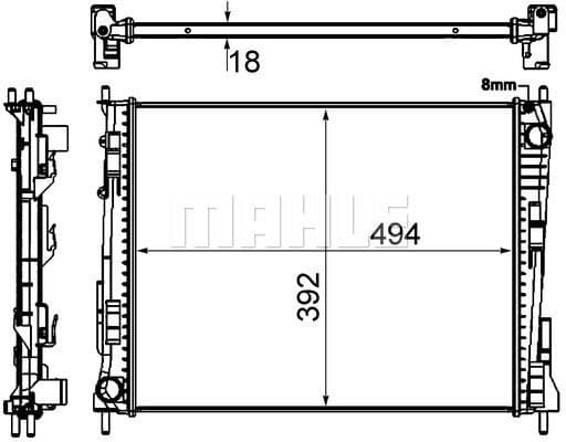 Radiator, engine cooling BEHR CR 924 000S