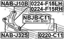 Control/Trailing Arm, wheel suspension 0224-F15LH - image 2