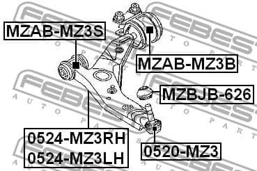 Mounting, control/trailing arm MZAB-MZ3S - image 2