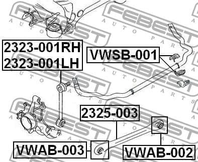 Mounting, stabiliser bar VWSB-001 - image 2