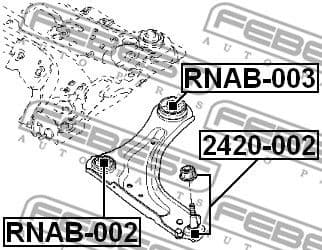 Mounting, control/trailing arm RNAB-003