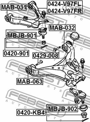 Mounting, control/trailing arm MAB-032 - image 2