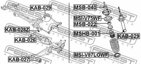Mounting, control/trailing arm KAB-029 - image 2