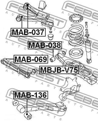 Mounting, control/trailing arm MAB-136 - image 2