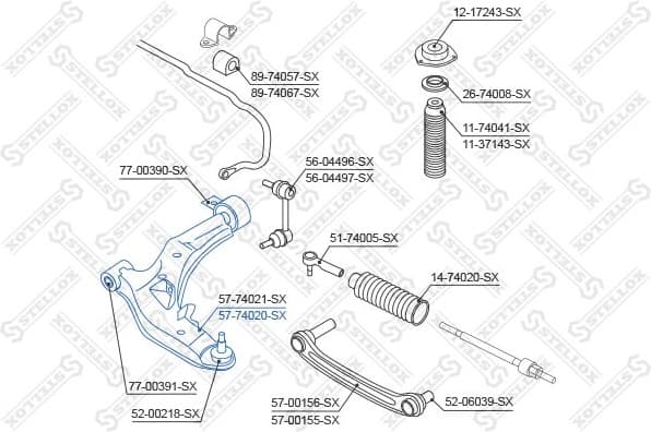 Control/Trailing Arm, wheel suspension 57-74020-SX - image 2