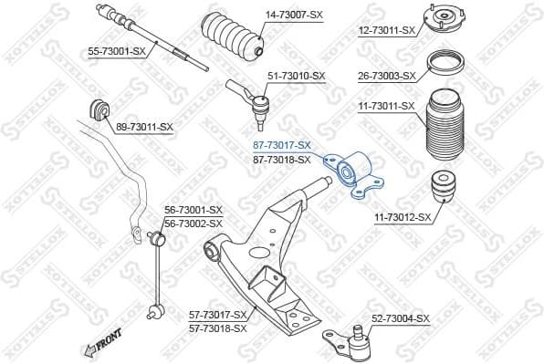 Mounting, control/trailing arm 87-73017-SX - image 2