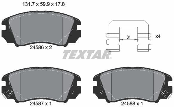 Brake Pad Set, disc brake Q+ 2458601