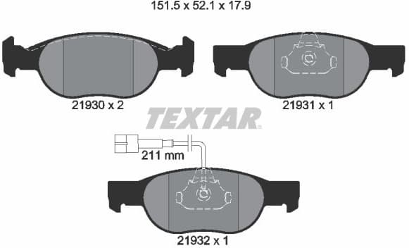 Brake Pad Set, disc brake Q+ 2193002