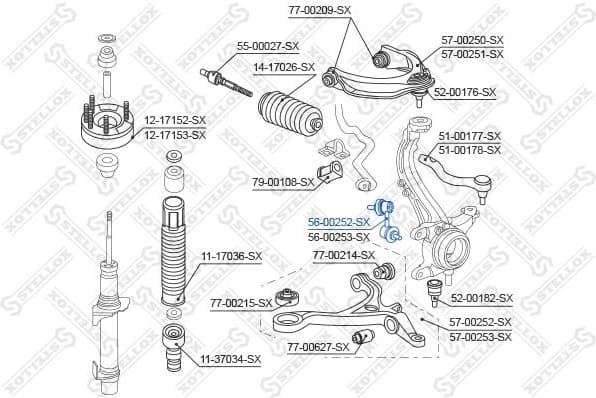 Link/Coupling Rod, stabiliser bar 56-00252-SX