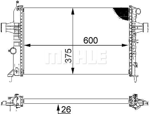 Radiator, engine cooling BEHR CR 227 000S
