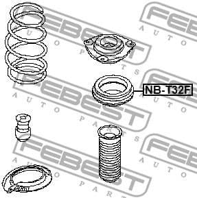 Rolling Bearing, suspension strut support mount NB-T32F - image 2