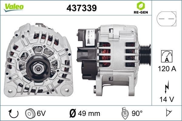 Alternator VALEO RE-GEN REMANUFACTURED 437339