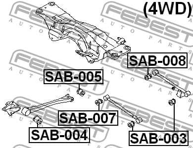 Mounting, control/trailing arm SAB-007 - image 2