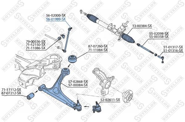 Link/Coupling Rod, stabiliser bar 56-01999-SX - image 2