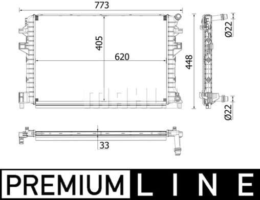 Low Temperature Cooler, charge air cooler BEHR *** PREMIUM LINE *** CIR 34 000P