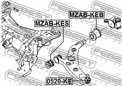 Mounting, control/trailing arm MZAB-KES - image 2