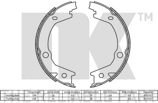 Brake Shoe Set, parking brake 2734745 - image 2