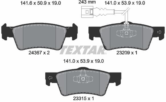 Brake Pad Set, disc brake Q+ 2436704