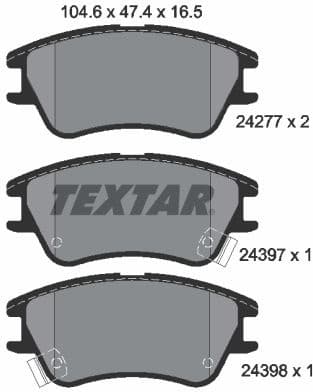 Brake Pad Set, disc brake 2427701