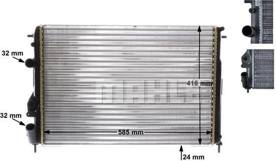 Radiator, engine cooling BEHR CR 493 000S