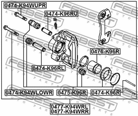 Guide Bolt, brake caliper 0474-K96R - image 2