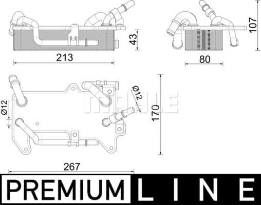 Oil Cooler, automatic transmission BEHR *** PREMIUM LINE *** CLC 284 000P