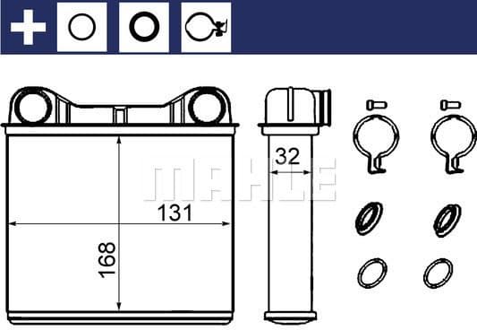 Heat Exchanger, interior heating BEHR AH 238 000S
