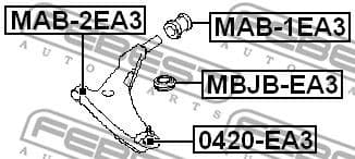 Mounting, control/trailing arm MAB-2EA3 - image 2