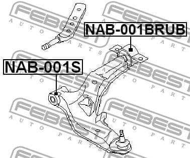 Mounting, control/trailing arm NAB-001BRUB - image 2