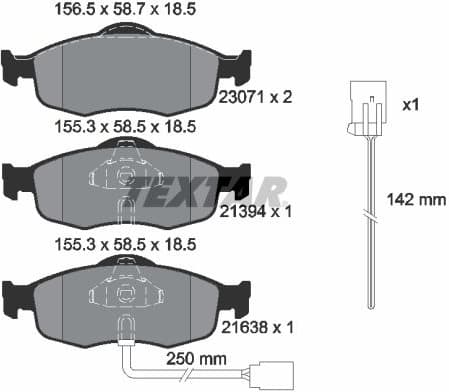 Brake Pad Set, disc brake 2307104